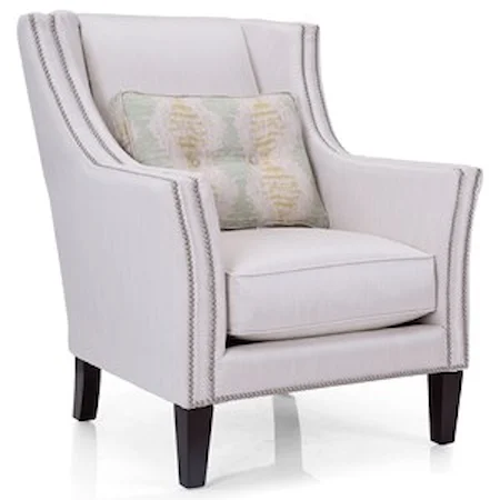 Chair with Track Arms and Nailhead Trim